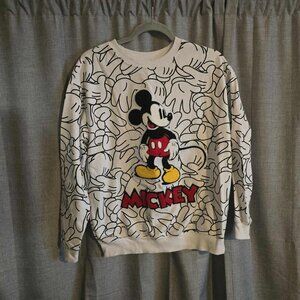 Disney 100 Mickey Mouse Chenille Patch Sweatshirt Size Small